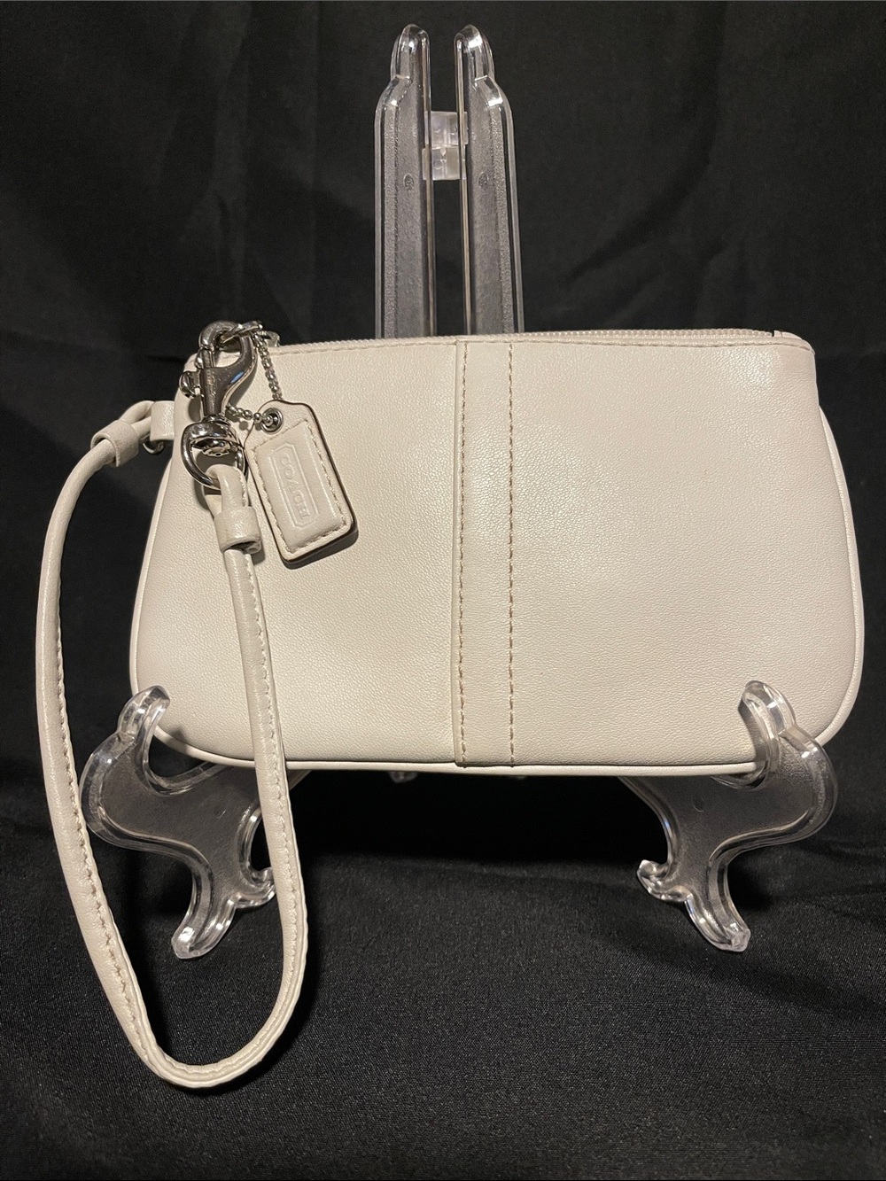 Coach Cream Leather Wristlet